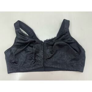 Breezies Womens Bra Size 44D Black Front Clasp A347328 NWTs